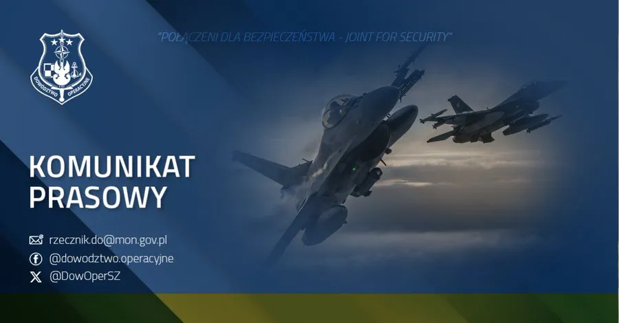 Польща підняла військову авіацію під час нічної атаки РФ по Україні