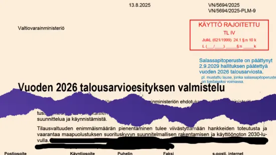 The Ministry of Defence of Finland accidentally revealed secret information