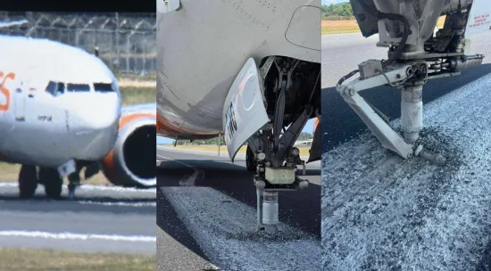 An Air India Express aircraft made a hard landing in Phuket and damaged its landing gear.